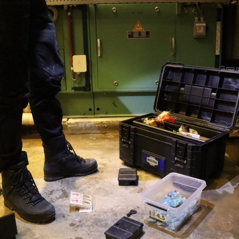 Verboden voor muizen Muizentekening met kaas, omcirkeld door een rode verboden-teken.